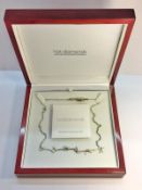 A Hot Diamonds Sterling Silver, diamond and pearl necklace, boxed.