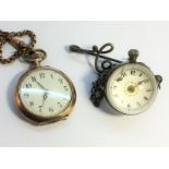 2 Fob watches including a Chased Fob Watch,