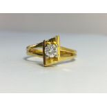 A Diamond single stone ring,