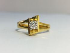 A Diamond single stone ring,