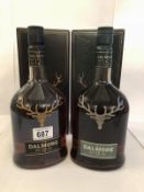 2x 1litre bottles of The Dalmore scotch whisky (12 years,