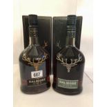 2x 1litre bottles of The Dalmore scotch whisky (12 years,