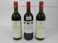 3 bottles - 1 Clos Fourtet St Emilion Grand Cru 1998 and 2 Chateau Labegorce Zede Margaux 1990.