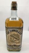 A bottle of Robert Fenwick & Co Defiance old scotch whisky