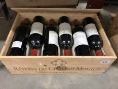 A crate (12 bottles) of 2001 Reserve du Chateau Mouton Bordeaux Superieur
