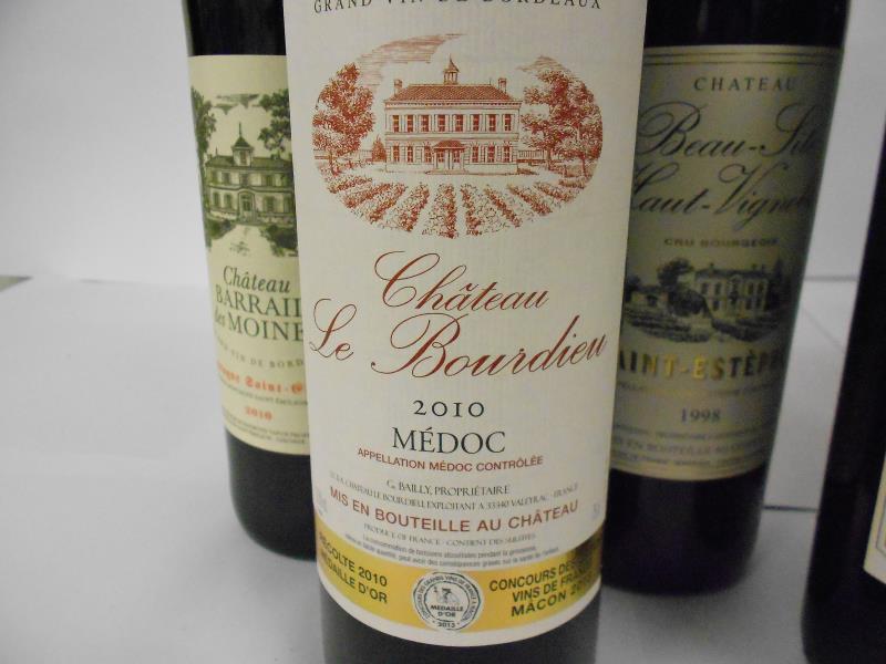 10 bottles of various Bordeaux wines - 1x Chateau Barrail des Moines 2010, - Image 3 of 6