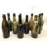 10 vintage beer bottles from Newcastle and Sunderland