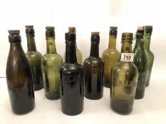 10 vintage beer bottles from Newcastle and Sunderland