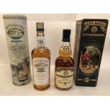 2 bottles - Bowmore Legend limited edition single malt scotch whisky,