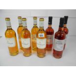 8 bottles of rose - 5x Chateau Lafaurie-Peyraguey Cordier 1989 and 3x Chateau de Colmbe 2015.