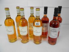 8 bottles of rose - 5x Chateau Lafaurie-Peyraguey Cordier 1989 and 3x Chateau de Colmbe 2015.