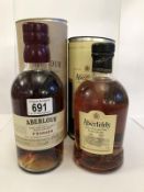 2 bottles - Aberfeldy single highland malt scotch whisky (aged 12 years) and a bottle of Aberlour