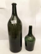 2 old wine bottles