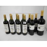 11 bottles - 7x Castillo del Rey 2007, 3x 750ml Conde de Cron Vino Tinto, and a 1.