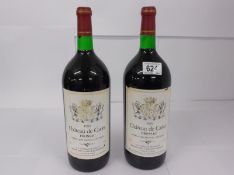 2 1.5l bottles of Chateau de Carles Fronsac 1989