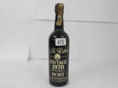A bottle of vintage port 1970 C Da Silvas Oporto (bottled 1972)