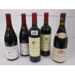 5 bottles of red wine - 1x Jean Garaudet Monthelie 1998,
