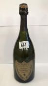 A bottle of Moet Et Chandon A Epernay champagne Cuvee Dom Perignon vintage 1983