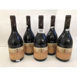 5 bottles of 1990 Chateau De La Gardine Chateauneuf-Du-Pape french wine