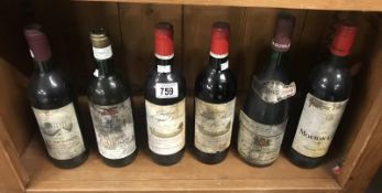 6 bottles of assorted wines - 2x 1979 Chateau Mayne David Bordeaux, 1982 Mouton-Cadet Bordeaux,