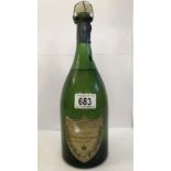 A bottle of Moet Et Chandon A Epernay champagne Cuvee Dom Perignon vintage 1961