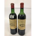 2 bottles of Chateau Haut-Marbuzet St Estephe 1971.
