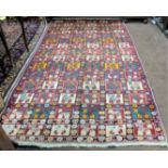 Old hand-woven Persian Bakhtiari Village Rug, Persian panel design, 2.8 x 1.44m