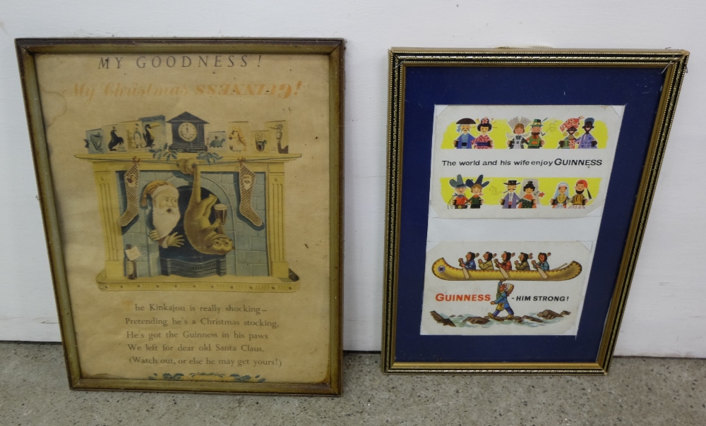 3 Guinness Advertising Prints, “World and Wife”, “Smiling” (with Guinness stamp) & “My Goodness” (