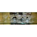 Matching Set of 7 Cut Glass Champagne Glasses