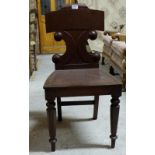 WMIV Mahogany Hall Chair, on turned legs