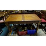 Vicrian Mahogany Clerks Desk, on turned legs, the hinged and sloped p opening an inner compartments,