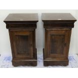 Matching Pair of Mahogany Bedside Cabinets, with platform drawers, each 18”w
