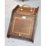 Mahogany Cased Coal Scuttle, brass handle