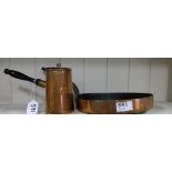 Circular copper skillet & a copper chocolate pot (2)