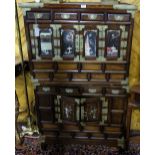 Unusual Korean Ch on Ch, with mirrored panels and various shell inlays, 4 small drawers upper and