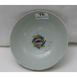 Small antique Chinese finger bowl, floral pattern (small chips rim), 6” dia