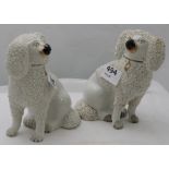Pair of Staffordshire Figures of Poodles, 6”h