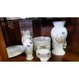 8 pieces modern Aynsley – vases, bowl, plate etc & a matching pair of Royal Tara bud vases (10)