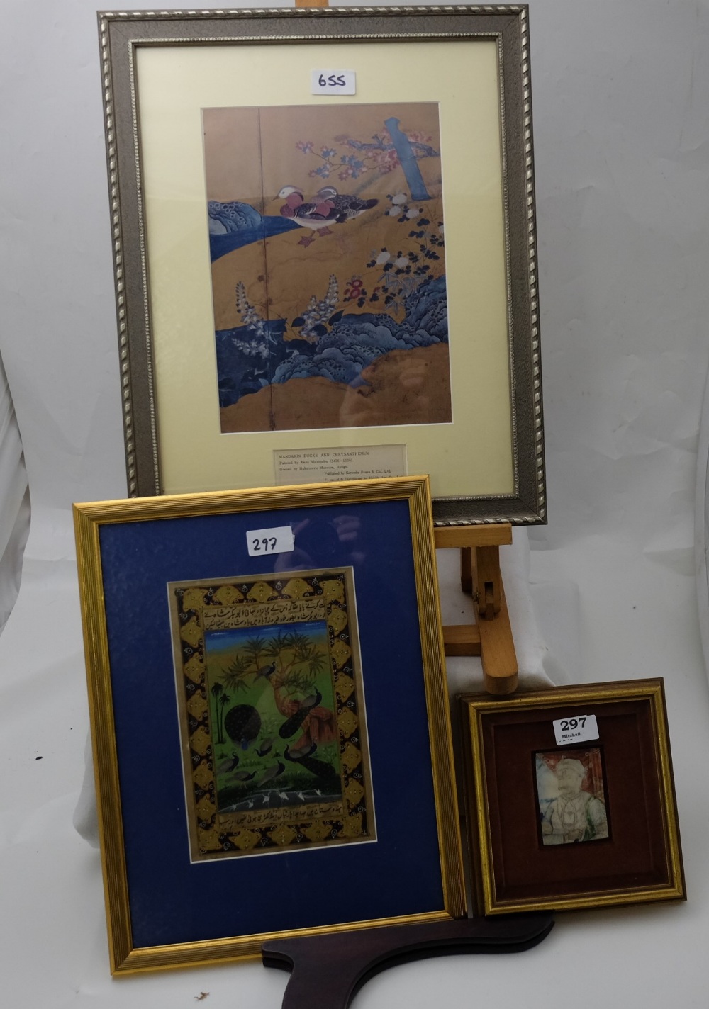 6 Oriental & African prints/watercolours – Mandarin Ducks, Phesants etc