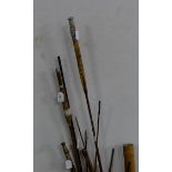 4 split-cane fishing rods – 1 “The Ultimate”, 1 “Hardy” with bamboo case etc