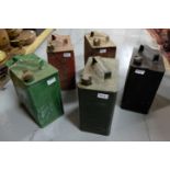 6 mor oil cans, various colors – Esso, Pratts etc