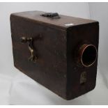 Rare manual Fog Horn, in a mahogany case, working