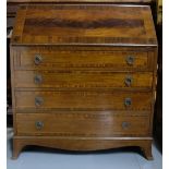 Mahogany Fall Front Bureau, with internal arrangement of compartments, sabre feet, 19”w