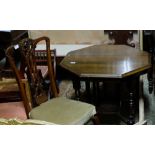 Mahogany Bedroom Chair & an octagonal p Occasional Table
