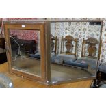 Mahogany Framed Edw. Shop Display Cabinet, 6-sided (no back), 55”w