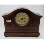 Mahogany Cased Mantle Clock, white dial, working