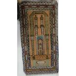 Fine woolwork wall hanging – Persian Temple, 18”w x 54”h approx
