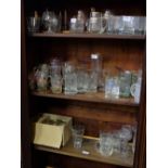 3 shelves of bar glass ware – whiskey, pint etc