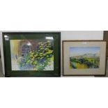 M SMITH - Watercolour, Clew Bay Landscape & Wild Garden, American School, signed W/C (2)