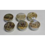 6 Pickle Pot Lids with bases, “Dr Johnson”, Sandringham, No. 315 Cattle & Ruins, “The